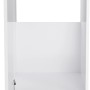 Weißer Optifit Spülenunterschrank Arvid986, 45x87x58,4 cm, mit Tür und schwarzen Füßen.