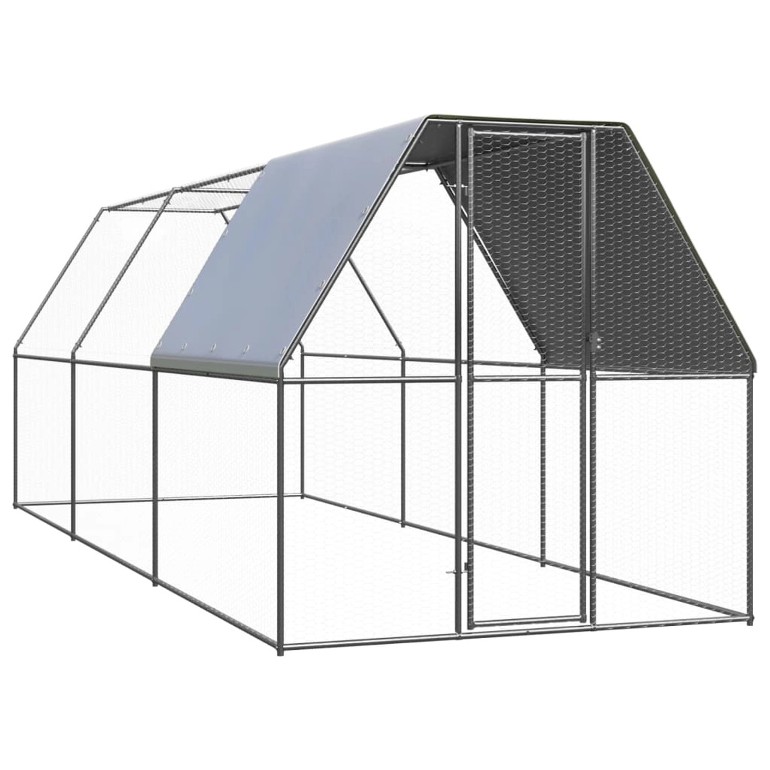 vidaXL Outdoor-Hühnerkäfig 2x6x2 m Verzinkter Stahl Modell 1