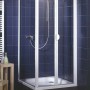 Schulte Eckdusche Sunny mit Pendeltür und Seitenwand, 90x90x180 cm, weißes Profil, Klarglas.