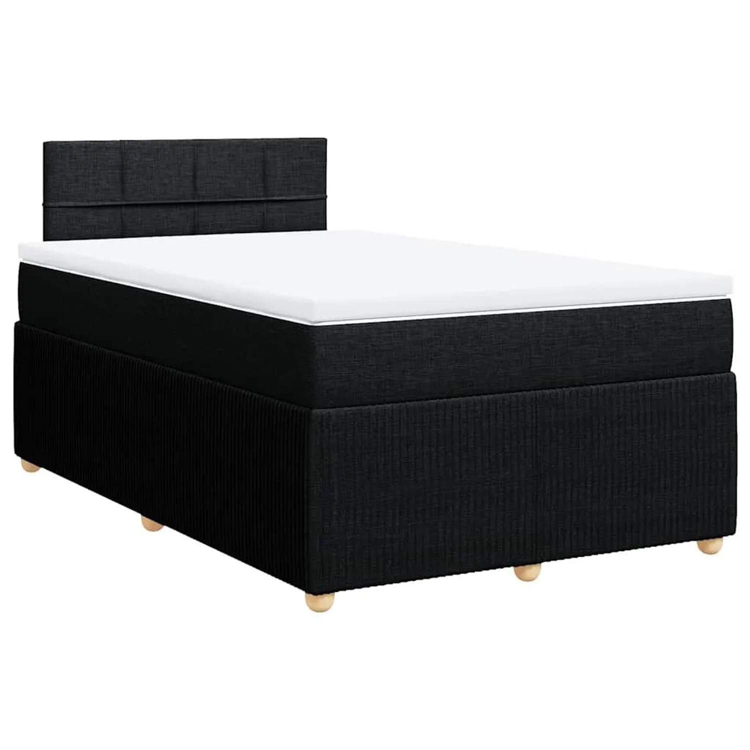 vidaXL Boxspringbett mit Matratze Schwarz 120x190 cm Stoff 3289697 günstig online kaufen