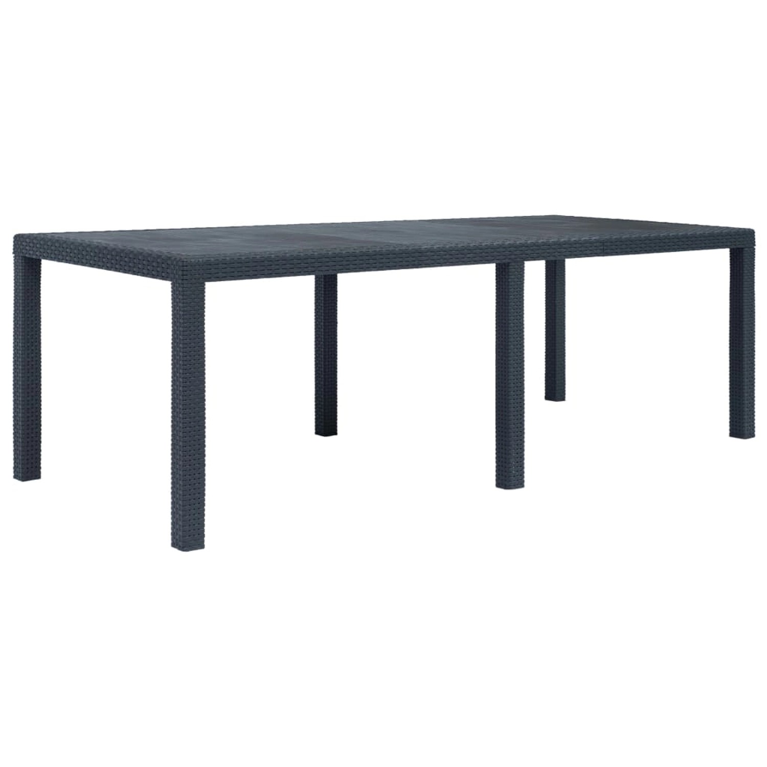 vidaXL Gartentisch Anthrazit 220x90x72 cm Kunststoff Rattan-Optik 45608 günstig online kaufen