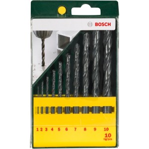 Bosch HSS-R Metallbohrer-Set, 10-teilig, für präzise Bohrungen in Metall und Kunststoff.