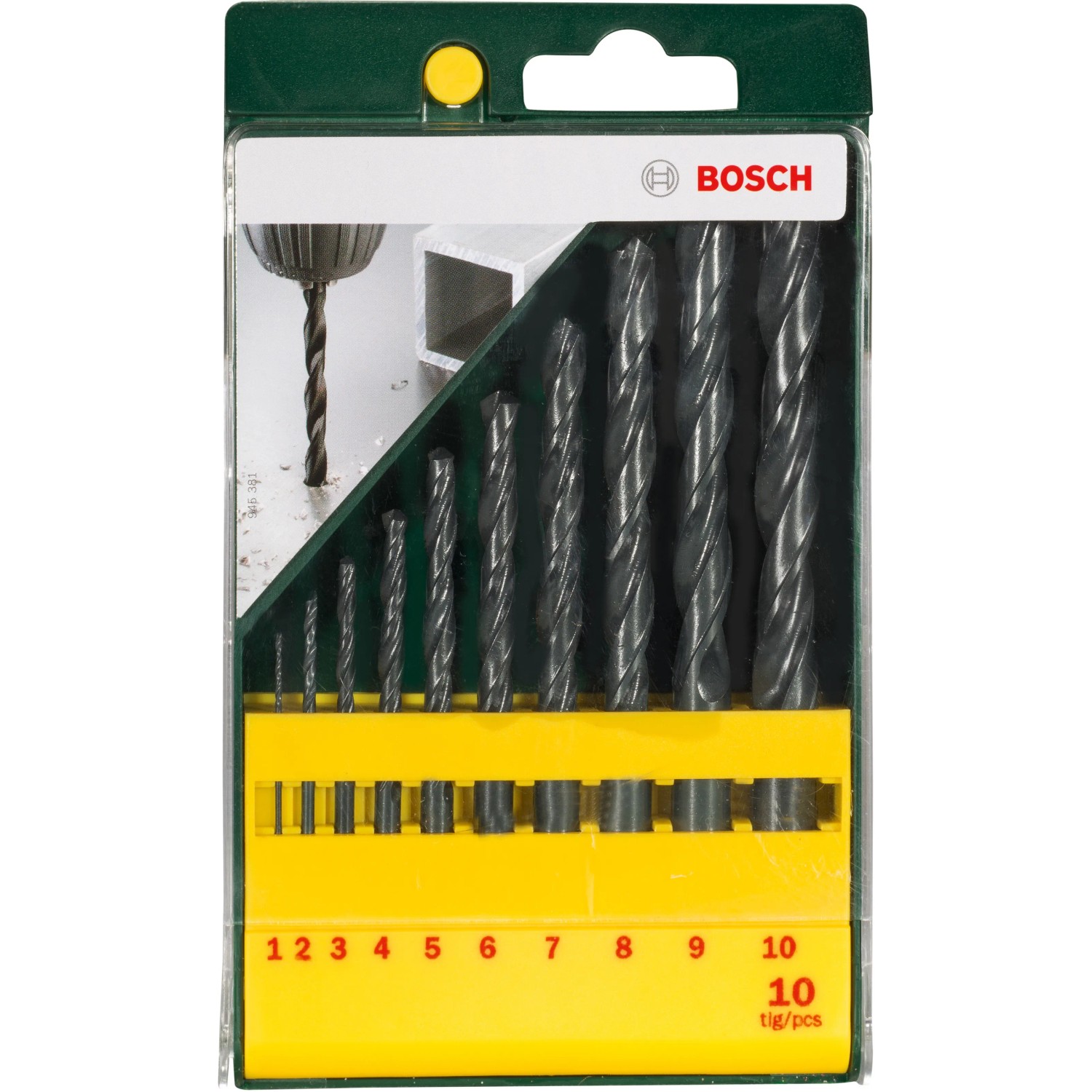 Bosch HSS-R Metallbohrer-Set, 10-teilig, für präzise Bohrungen in Metall und Kunststoff.