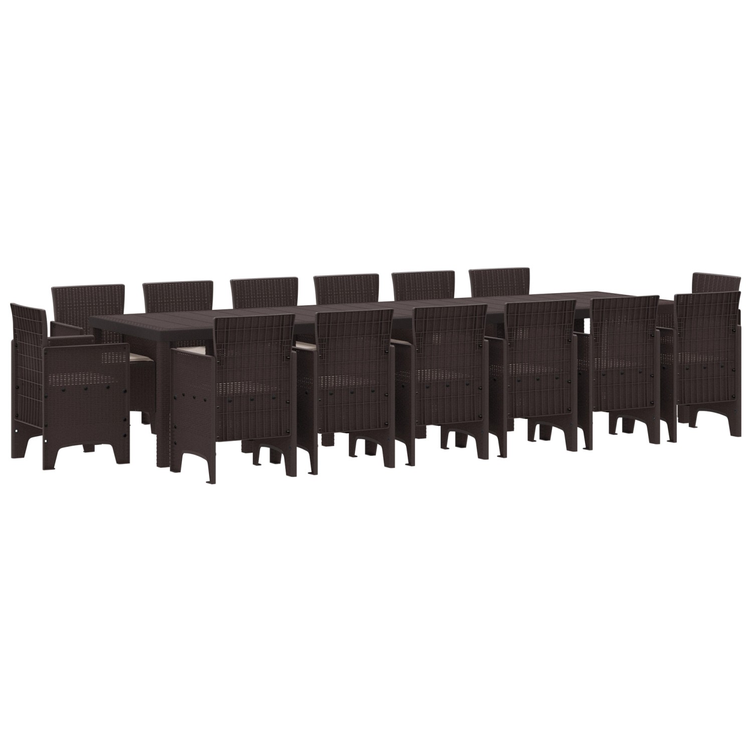 vidaXL 15-Teilige Garten Essgruppe mit Kissen Braun Poly-Rattan 3378638 günstig online kaufen