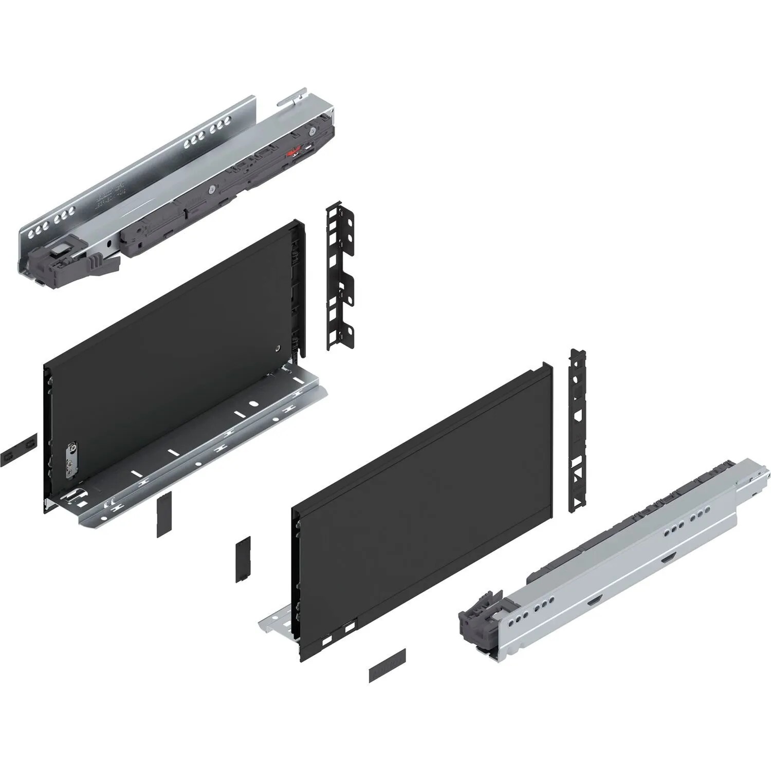Blum Legrabox Pure Set Höhe C Tip-On Vollauszug 350 mm 40 kg Carbonschwarz 1 Paar
