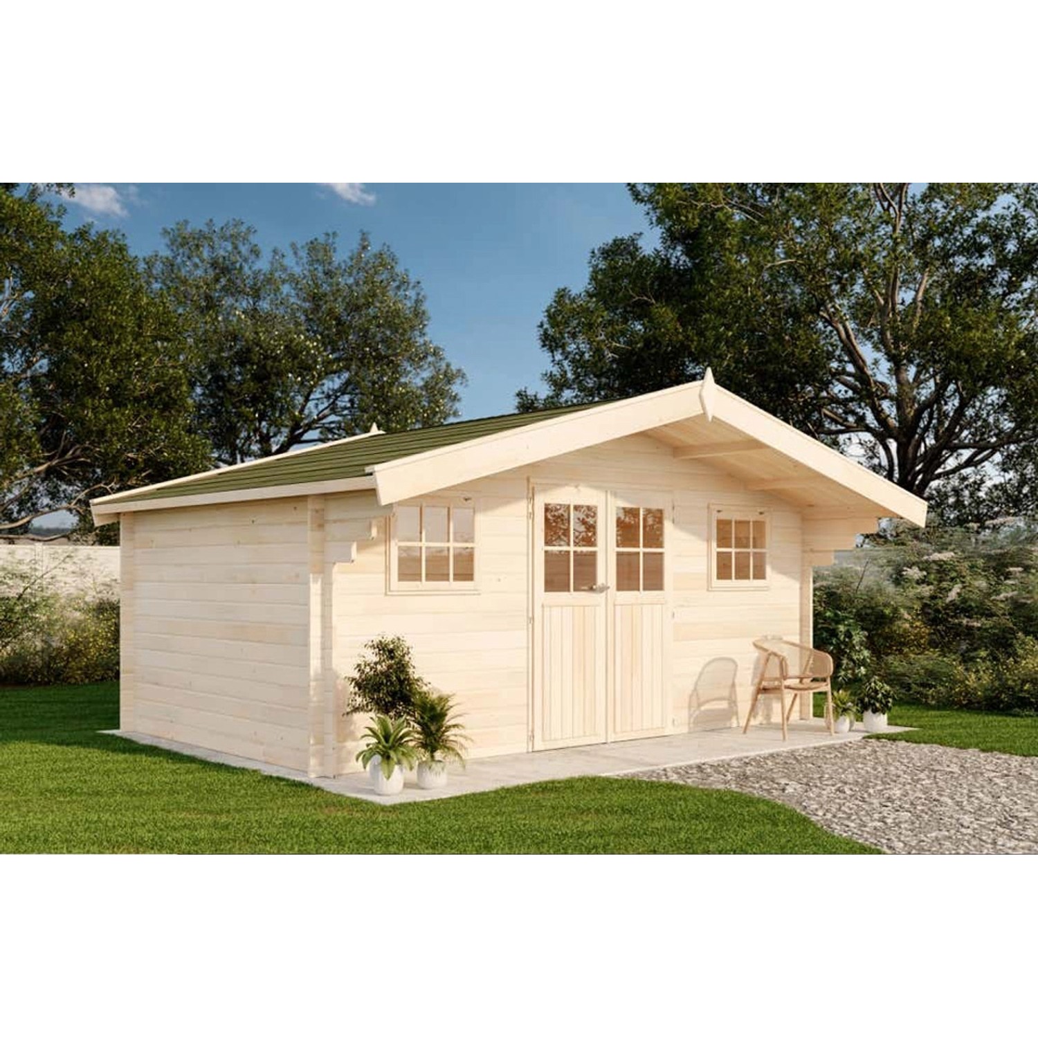 Alpholz Gartenhaus/Gerätehaus Winnipeg Satteldach 525 cm x 391 cm Natur