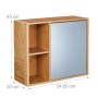 Relaxdays Spiegelschrank Bambus MDF Glas Natur mit Regalfächern Höhenverstellbar 45 cm x 54,5 cm x 20 cm 8,2 kg_4