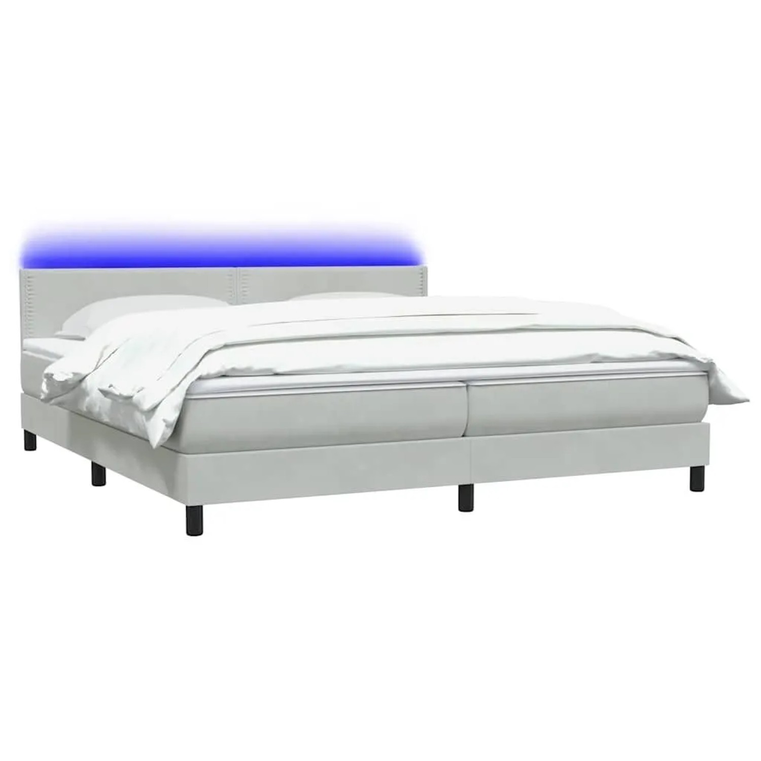 vidaXL Boxspringbett mit Matratze & LED Hellgrau 180x220 cm Samt 3316845 günstig online kaufen