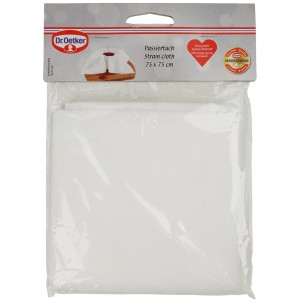 Dr. Oetker Passiertuch, weißes Küchentuch aus Vliesstoff, 75x75 cm, zum Passieren von Säften und Marmeladen.