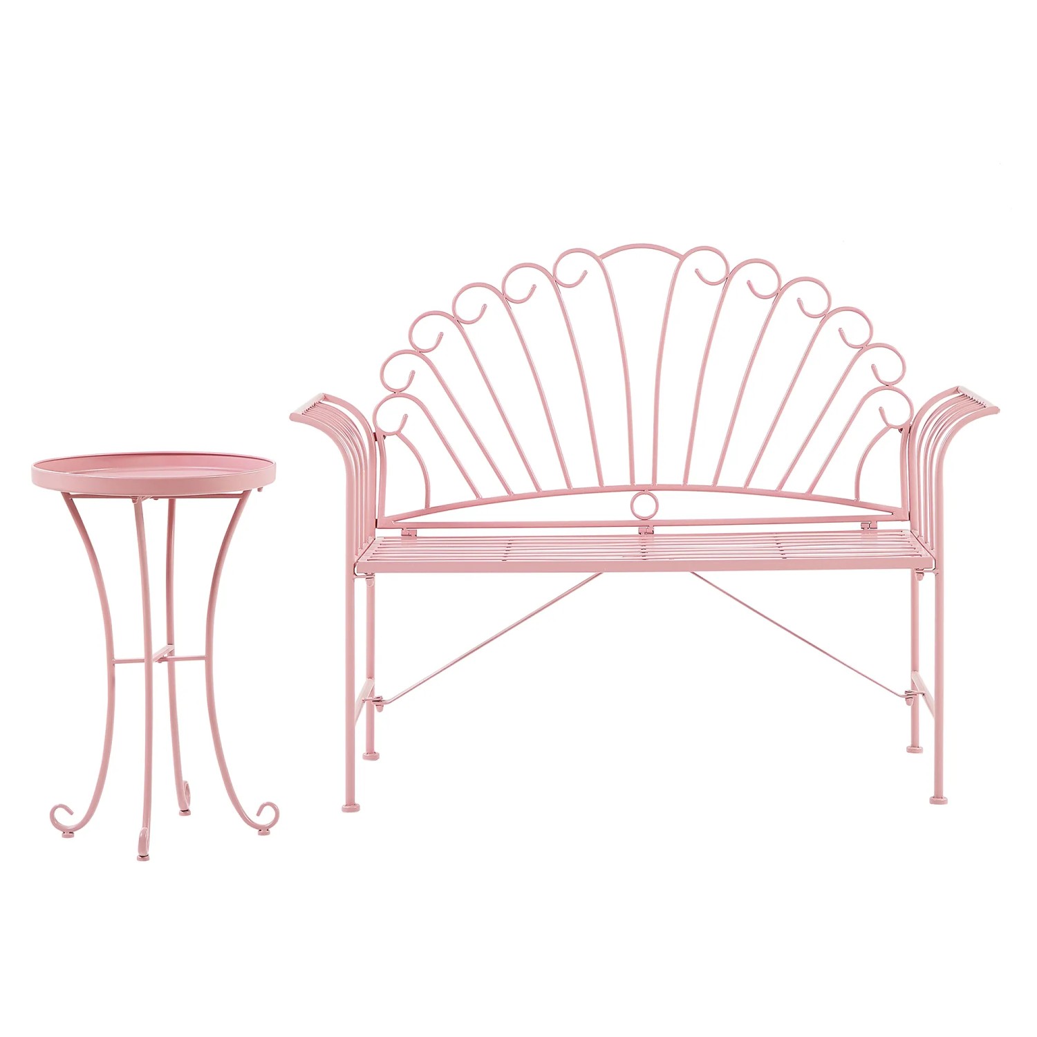 Beliani Bistro Set CAVINIA Rosa 46x125x97