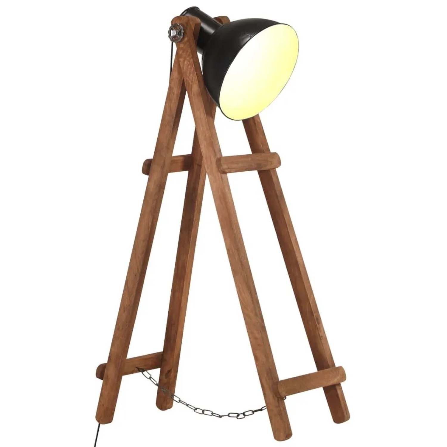vidaXL Stehlampe Schwarz Mango Massivholz E27 320589