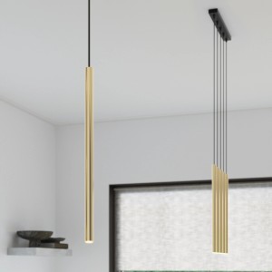 Sollux Pastelo Pendelleuchten 5L in glänzendem Gold, moderne Lampen für Wohnräume.