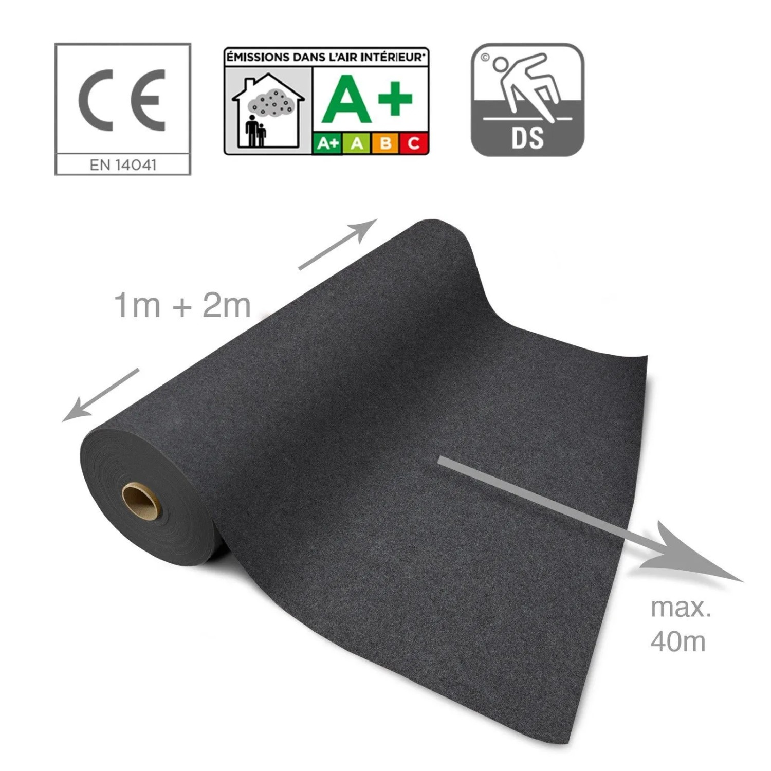 Floordirekt Messeteppich Sintra Pflegeleichter Gangläufer Dunkelgrau 200 x 150 cm_5