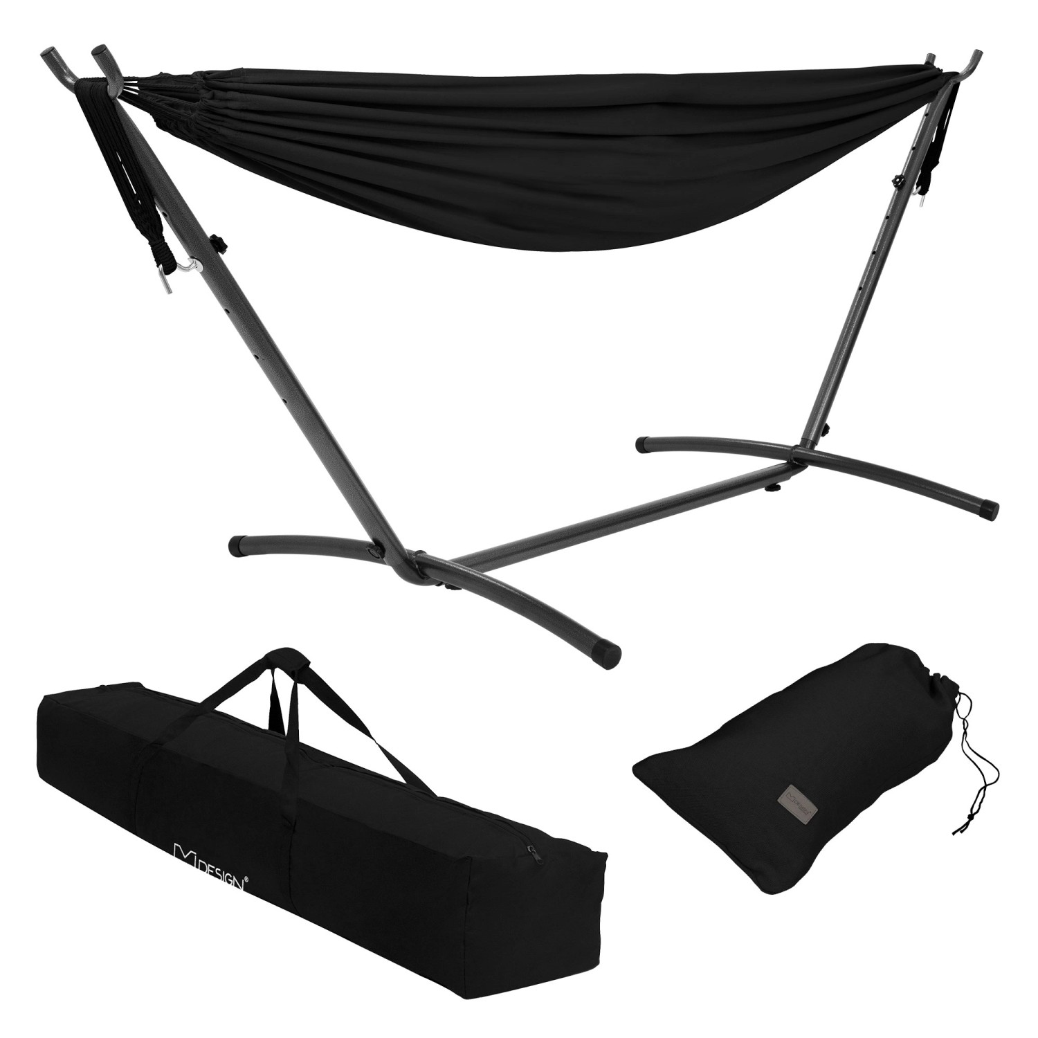 ML-Design Doppel Hängematte mit Stahlgestell Schwarz 2 Personen Indoor Outd günstig online kaufen