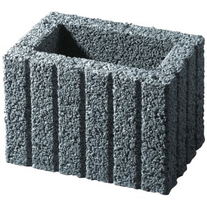 Grauer Mini Pflanzstein (30x20x20 cm) mit gerillter Struktur für Garten- und Landschaftsbau.