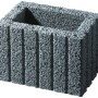 Grauer Mini Pflanzstein (30x20x20 cm) mit gerillter Struktur für Garten- und Landschaftsbau.