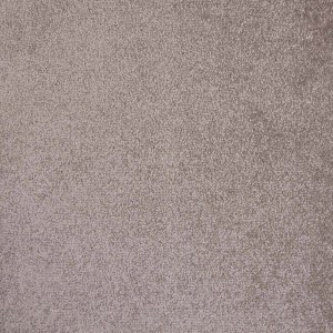 Nahaufnahme: Schatex Teppichfliese, flauschiger Velours in Grau-Braun für Wohn- und Schlafzimmer.