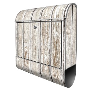 Banjado Design Briefkasten Silber Pulverbeschichtet 39x47x14cm 2 Schlüssel Mit Zeitungsfach Motiv Weißes Holz