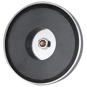 Tifler Rundmagnet mit Knauf, Ø 81mm, bis 40kg Haftkraft, Chromblende, für Haushalt & Büro.