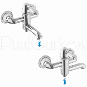 PaulGurkes Aufputz Duschsystem für Badewannen im Retro Design, verchromt.