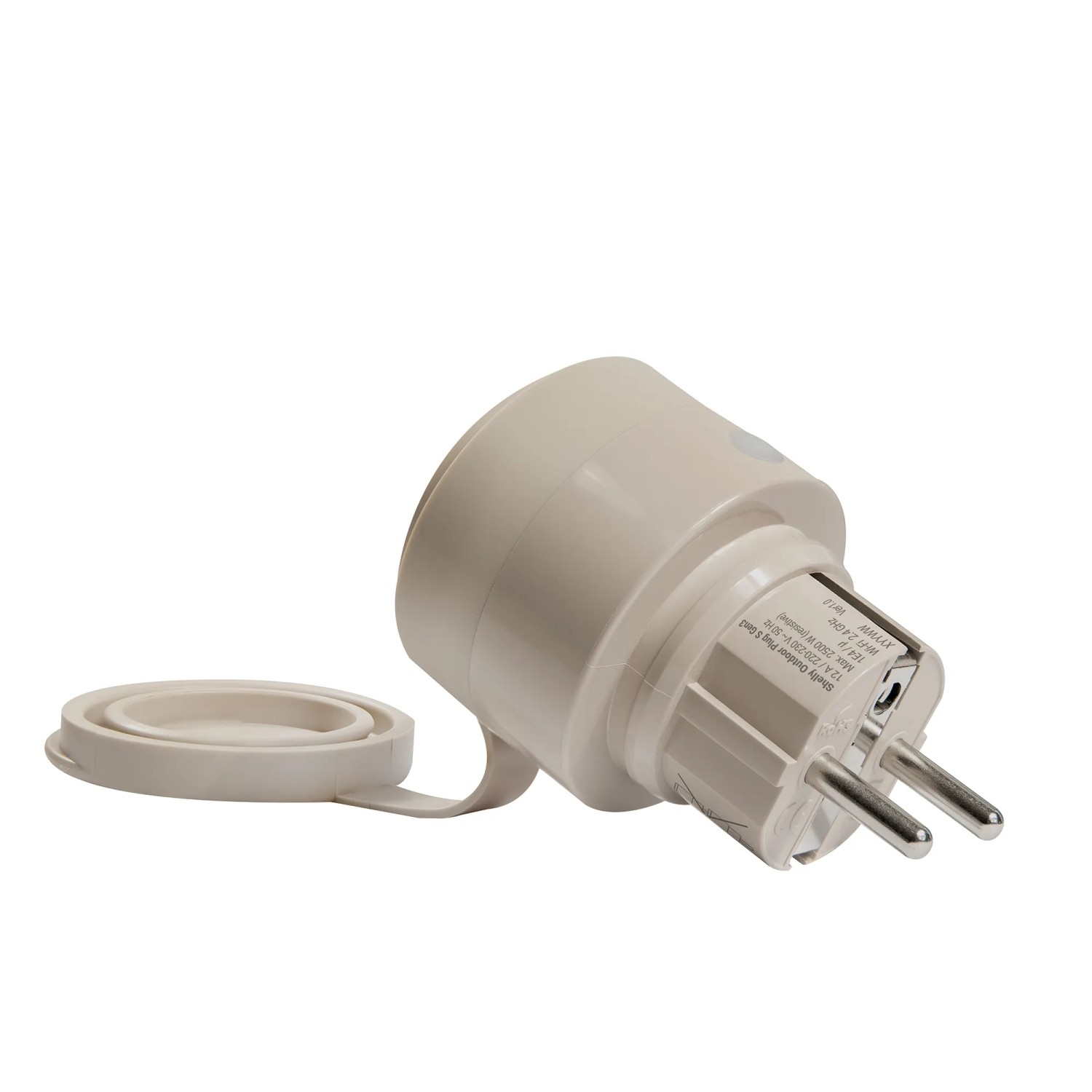 Shelly Smart-Stecker Outdoor Plug S Gen3 Beige für die Hausautomation.