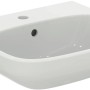 Weißer Ideal Standard i.life A Waschtisch, 50 cm, aus Kristallporzellan mit Hahnloch und Überlauf.
