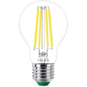 Philips LED E27 Leuchtmittel, 4W, Glühlampenform, klar. Ultraeffiziente LED Lampe für den Innenbereich.