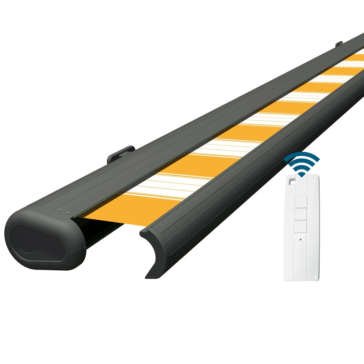 Eclipse Markise Elektrische Kassettenmarkise Gelenkarm Vollkassettenmarkise Basaltgraue Kassette, Markisenmaße 3.5x3.0 m...