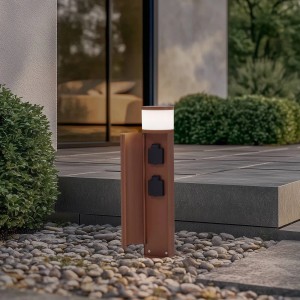 Lucande Außenleuchte Corban 10035302 Spritzwassergeschützt Modern in Braun aus Aluminium 1-flammig G9
