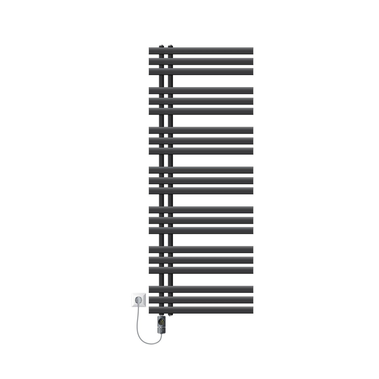 LuxeBath Badheizkörper Iron EM 600x1600mm Anthrazit mit Heizstab 900W Digit günstig online kaufen