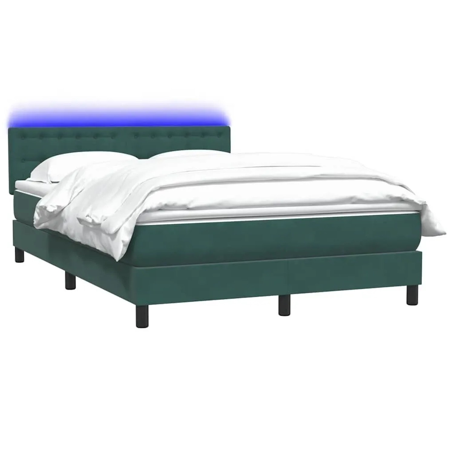 vidaXL Boxspringbett mit Matratze & LED Dunkelgrün 160x220 cm Samt 3317322 günstig online kaufen