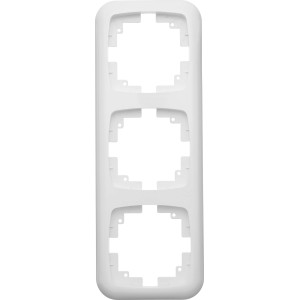 Weißer 3-fach Abdeckrahmen Trend für Schalter und Steckdosen. Für waagerechte und senkrechte Montage.