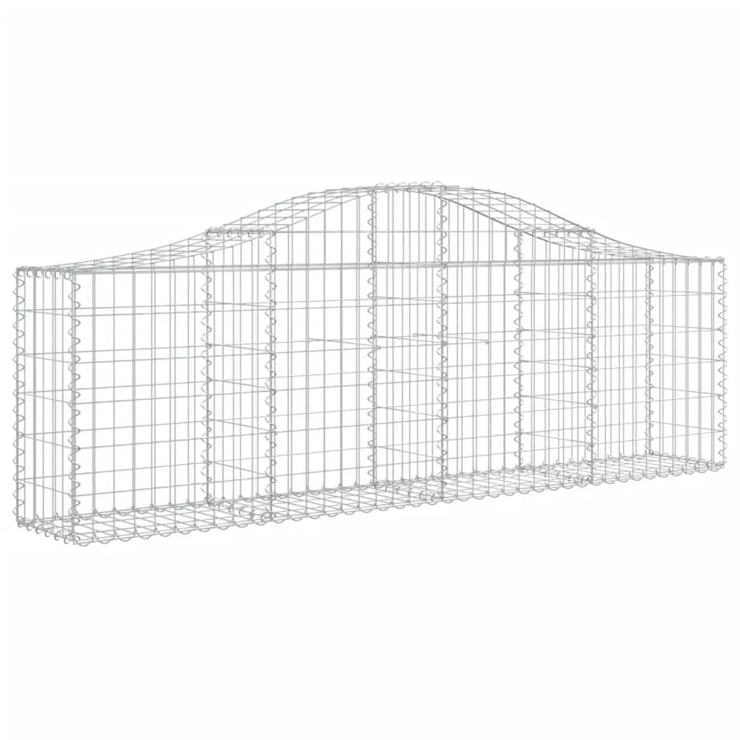 vidaXL Gabionen mit Hochbogen 18 Stk 200x30x60/80 cm Verzinktes Eisen 3145402