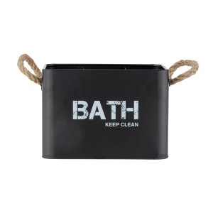 Schwarze Wenko Badbox Gara mit Kordelgriffen und Fächern zur Aufbewahrung im Bad.