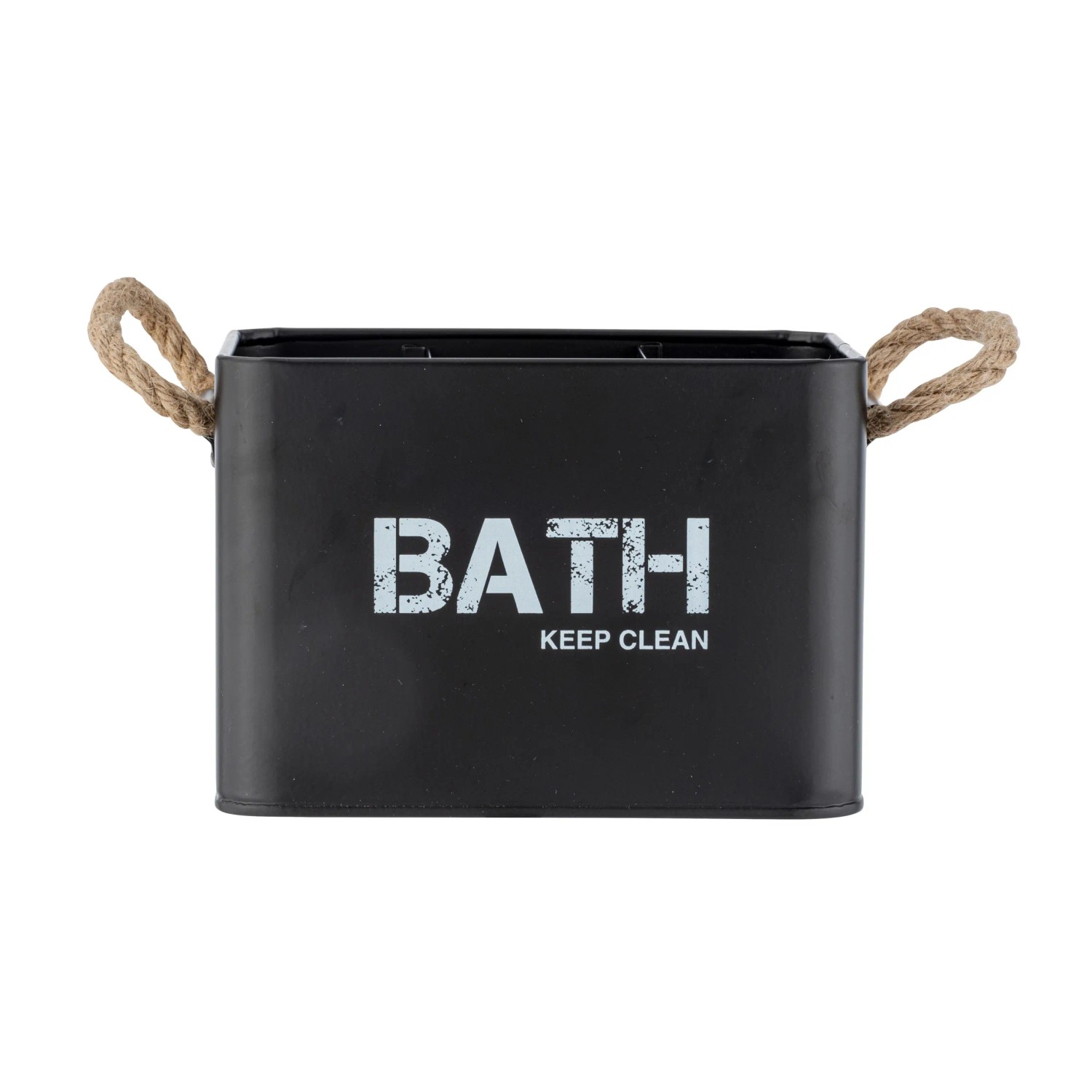 Schwarze Wenko Badbox Gara mit Kordelgriffen und Fächern zur Aufbewahrung im Bad.