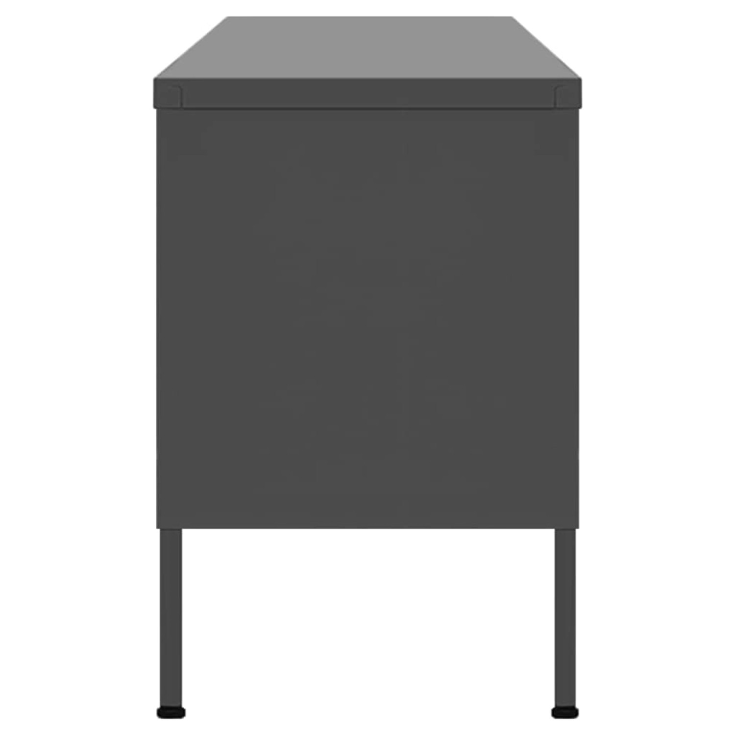 VidaXL TV-Schrank, anthrazitfarben, 105x35x50 cm, aus Stahl, mit Füßen. Ideal für Wohnwände.