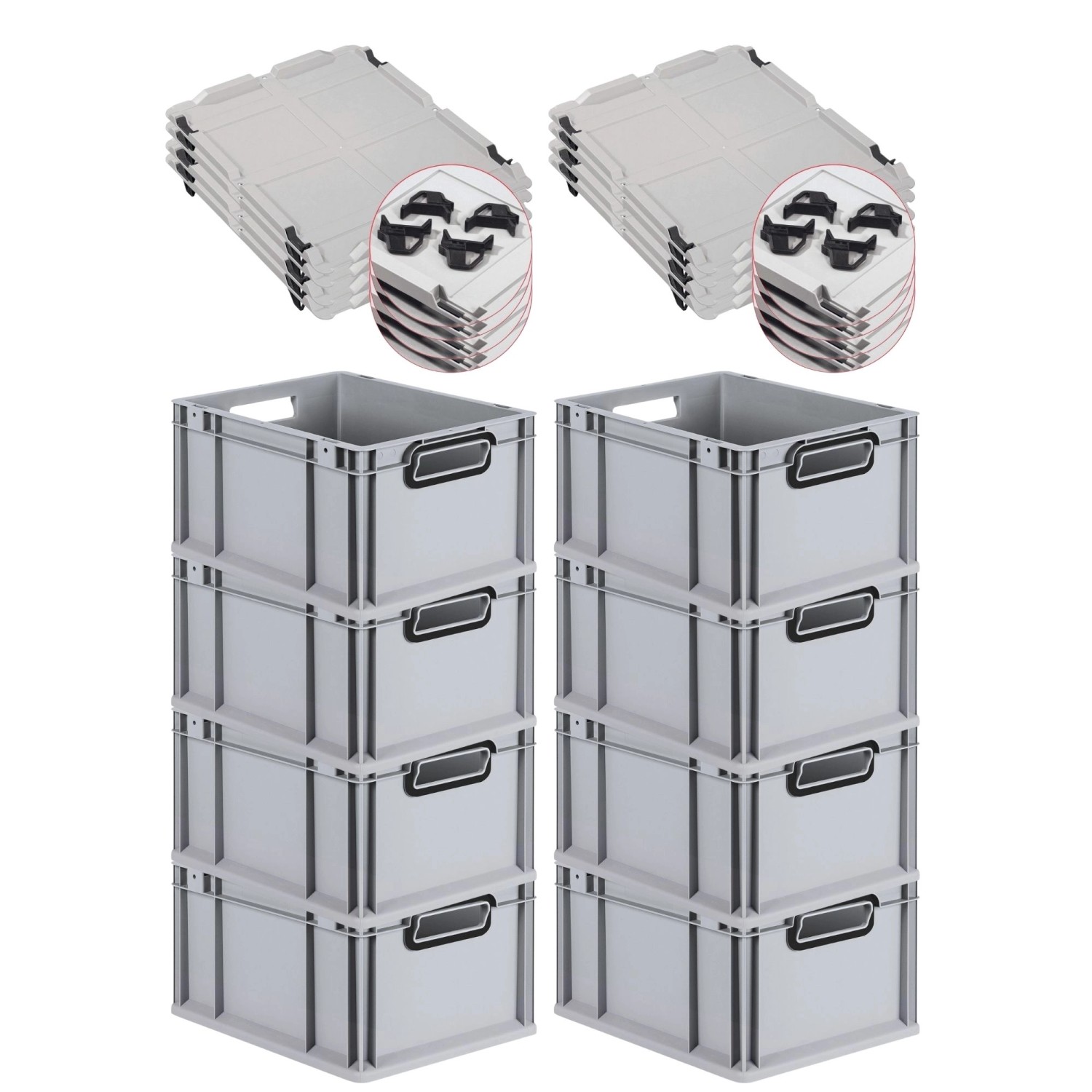 PROREGAL SuperSparSet 8x Eurobox Nextgen Color Mit Auflagedeckel HxBxT 22x3 günstig online kaufen