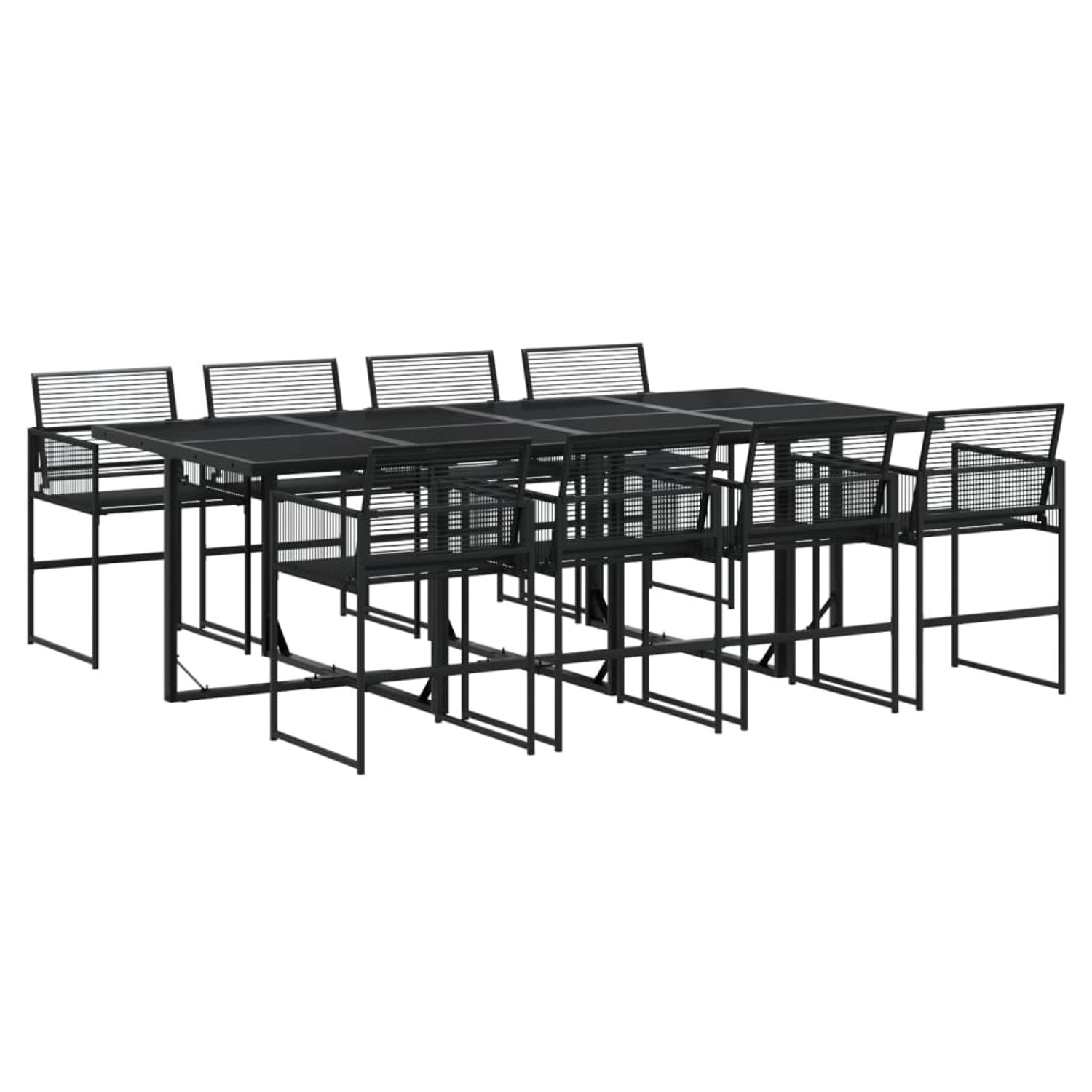 vidaXL 9-tlg Garten-Essgruppe Schwarz Poly Rattan Modell 6 günstig online kaufen