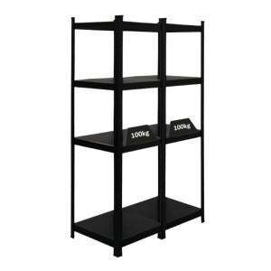 Mega Deal: 2x Schwerlastregal Ragnar, mattschwarz, 150x45x45 cm, Fachlast 100 kg, ideal für Garage und Keller.