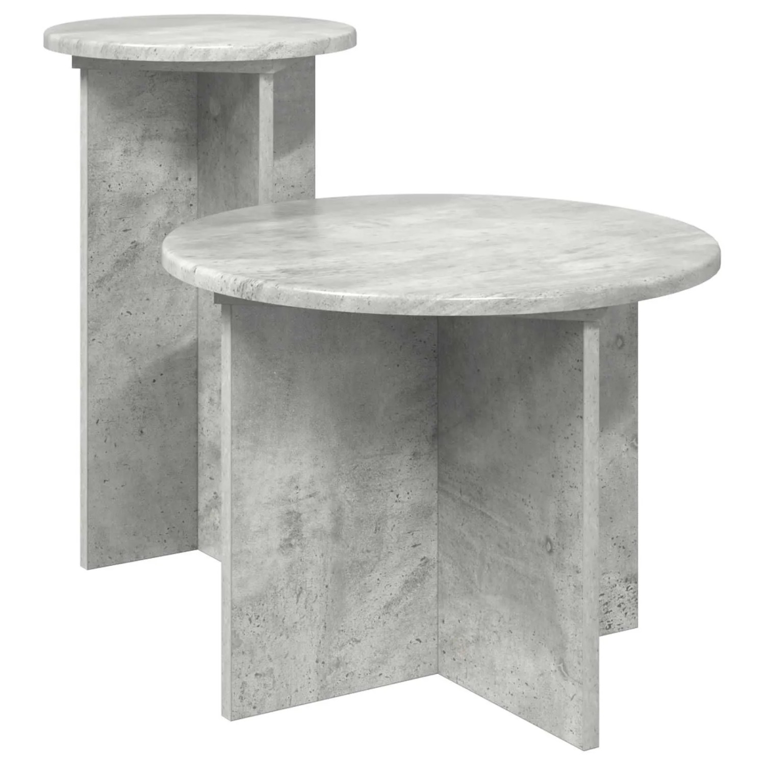 vidaXL Beistelltisch-Set mit Speicher 2 Stk Betongrau Holzwerkstoff 8001031
