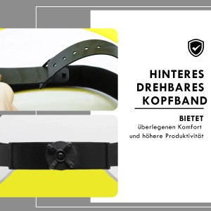 CCLIFE Gesichtsschutz mit Verstellbarem Kopfband Gesichtsschutzschild Schutzvisier mit Aluminiumverstärkten EN 166