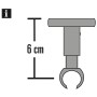 Abbildung des Gardinia Deckenträgers Chicago, weiß, 6 cm hoch, für 20 mm Stangen.