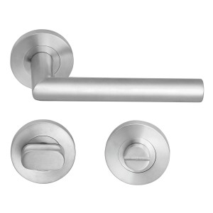 MeinTürgriff Drückergarnitur Tortola Edelstahl Matt Türdrücker Edelstahl Türgriff WC