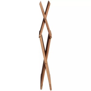 GarWoh Beistelltisch Fishbone Teak, geklappt. Gartentisch aus Teakholz für Balkon und Garten.