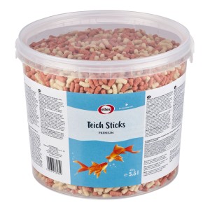 Elles Teichsticks Premium 5,5l im Eimer, schwimmfähiges Teichfutter für alle Teichfische.