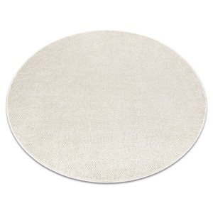 Runder RugsX Teppich Casablanca Loom in Creme, 150 cm Durchmesser, mit feiner Webstruktur.