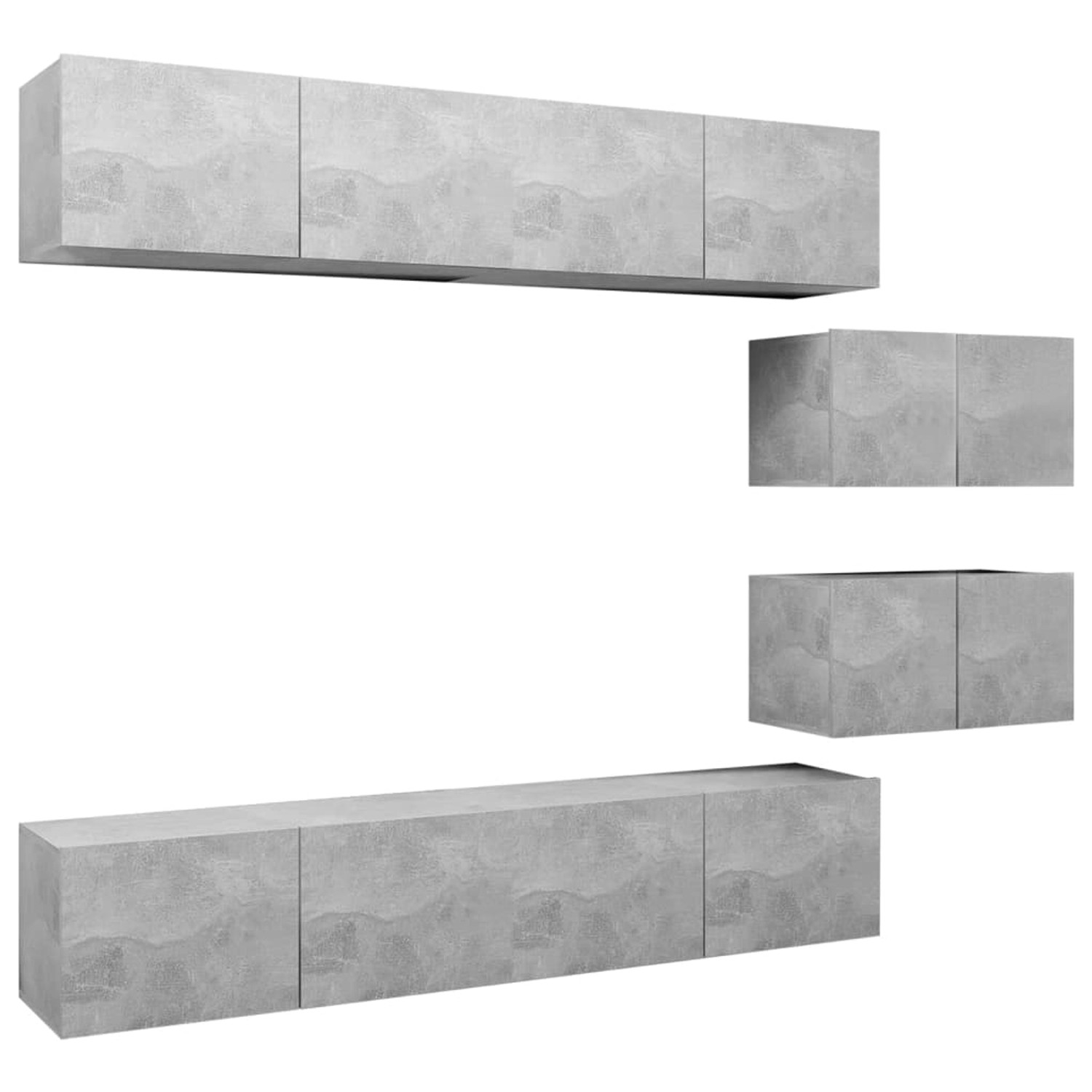 6-tlg. Tv-schrank-set Betongrau Spanplatte günstig online kaufen