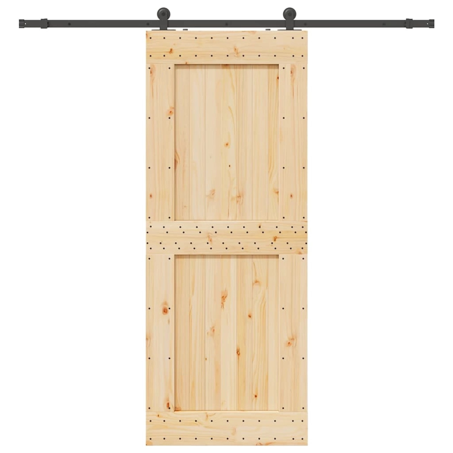 vidaXL Schiebetür mit Beschlag 90x210 cm Massivholz Kiefer 3332721 günstig online kaufen