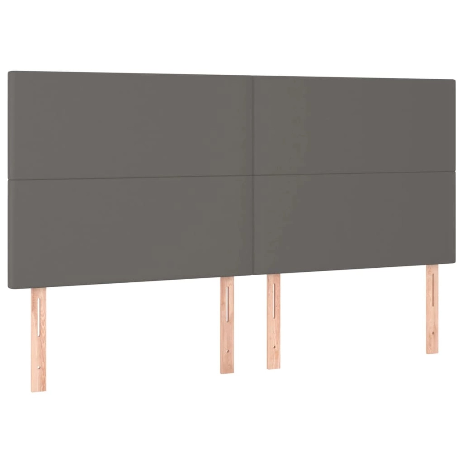 vidaXL LED Kopfteil Grau 160x5x118/128 cm Kunstleder 3122244