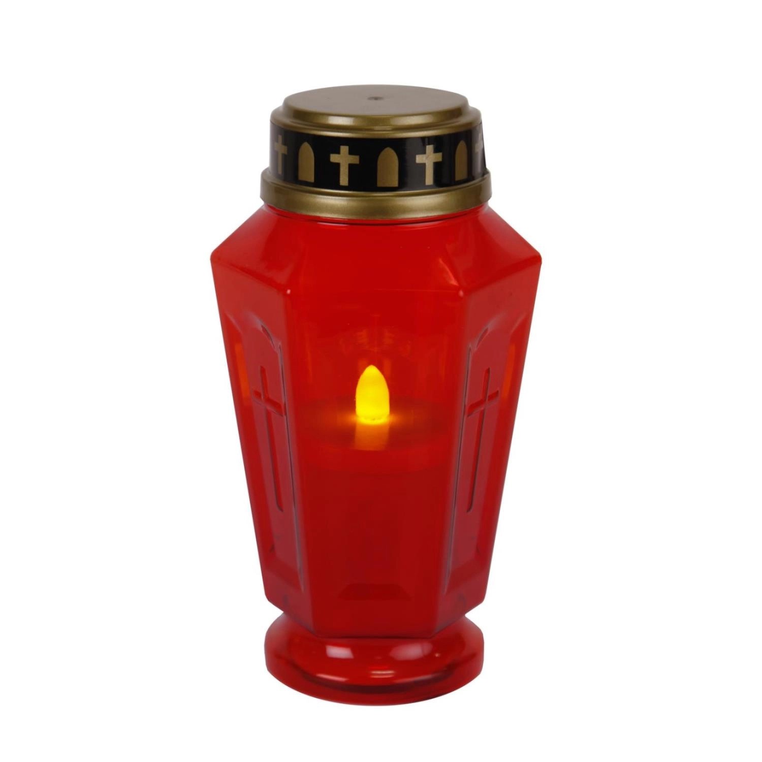 Marelida LED Novenkerze Serene Grabkerze Grablicht Für Grableuchte Flackernd 1000h Rot